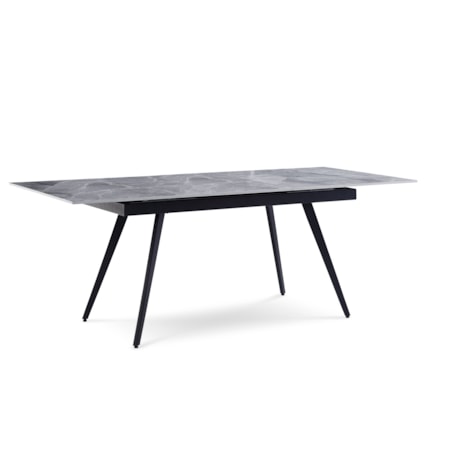 Extendable Stone Top Metal Leg Dining Table
