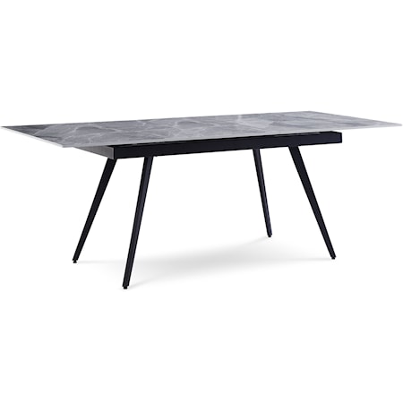 Extendable Stone Top Metal Leg Dining Table