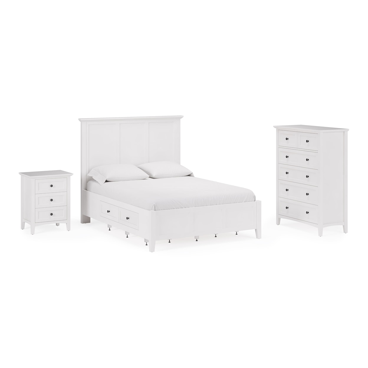 Modus International Grace Snowfall King Panel Bed with Storage