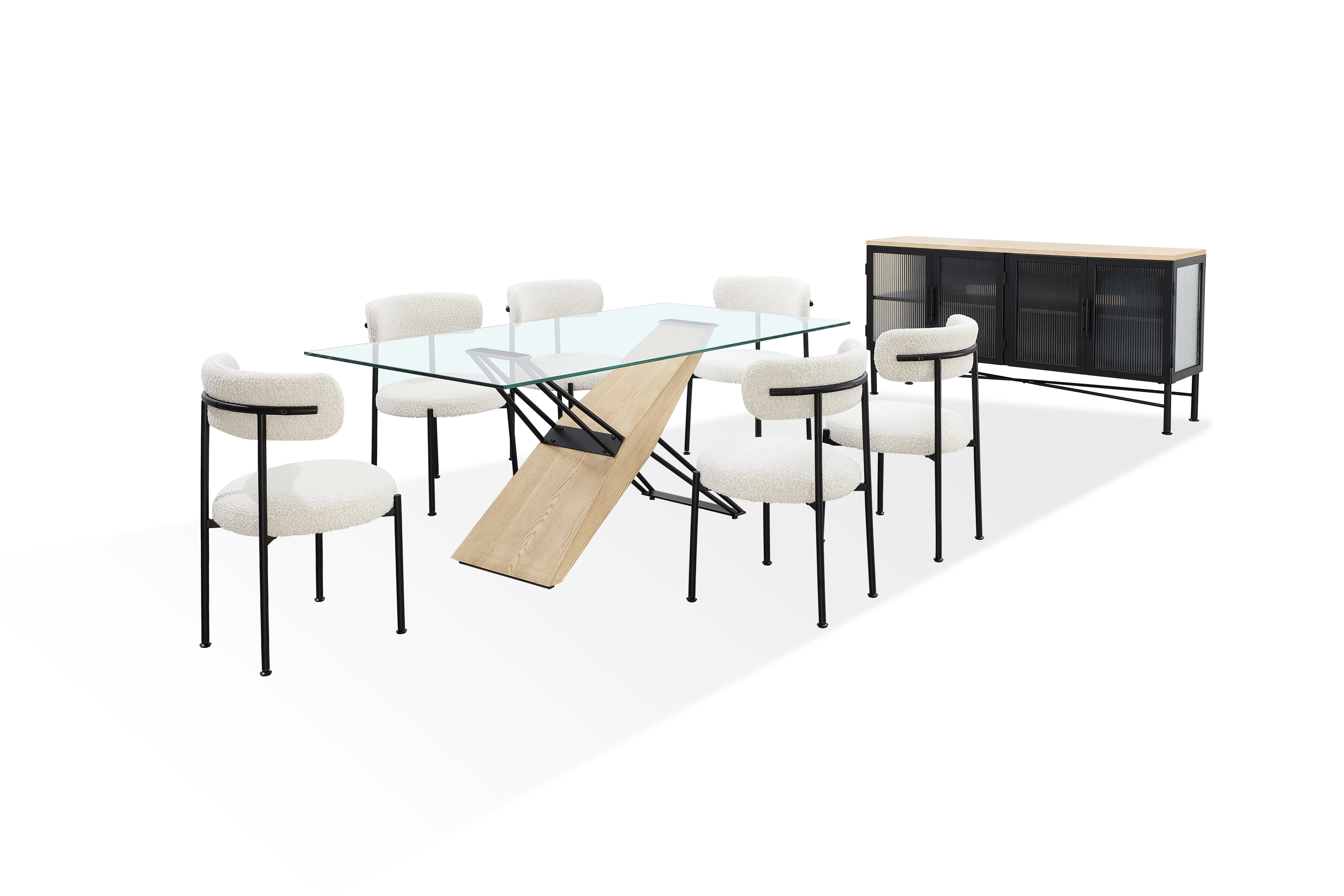 Modus Furniture Aere Upholstered Dining Chair - Ivory/Blk