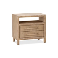 Rustic Contemporary 2-Drawer Nightstand with USB Ports