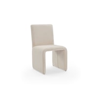 Fully Upholstered Side chair in Sand Velvet
