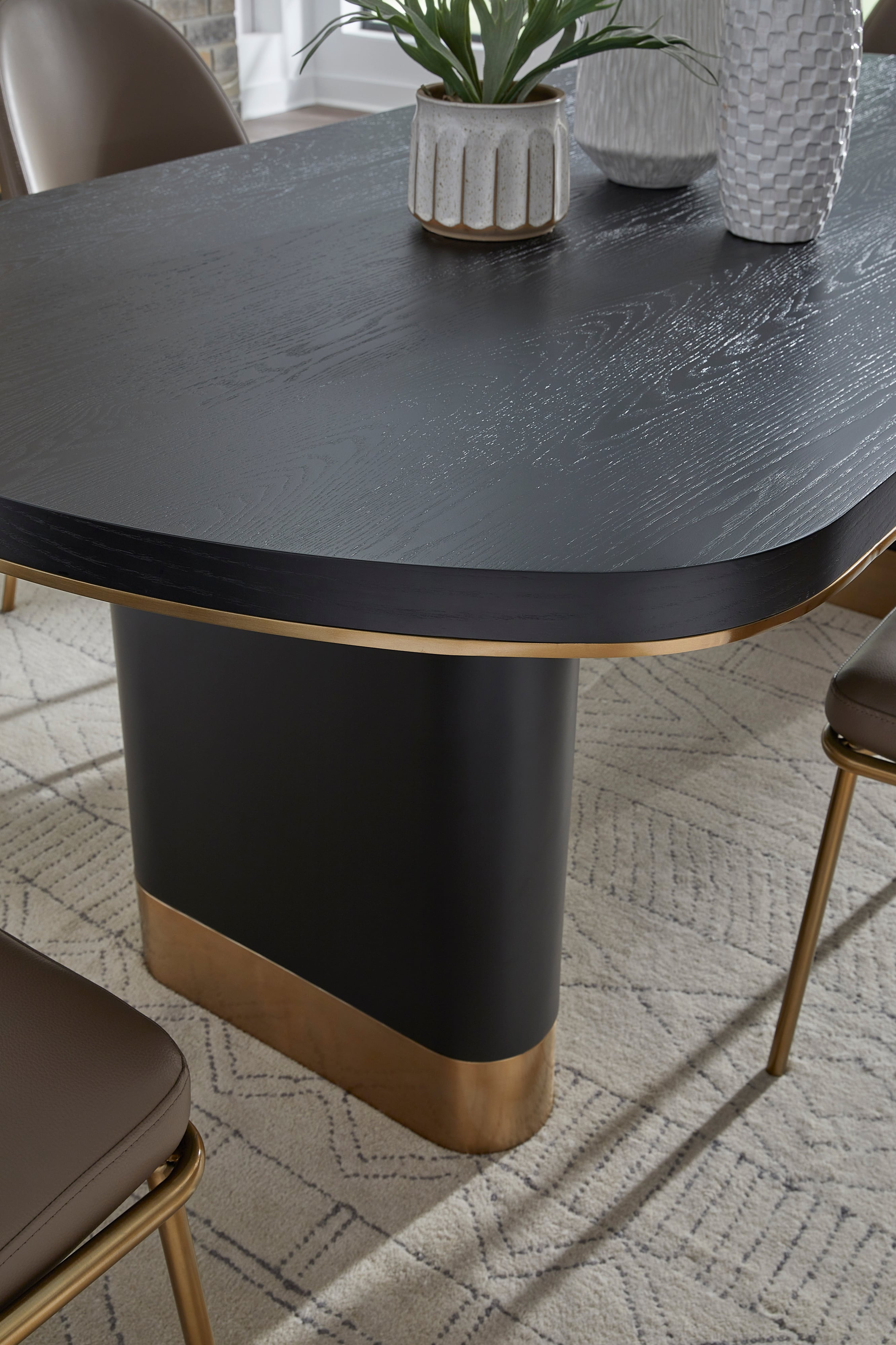 Modus Furniture Doheny Wood and Metal Oval Dining Table