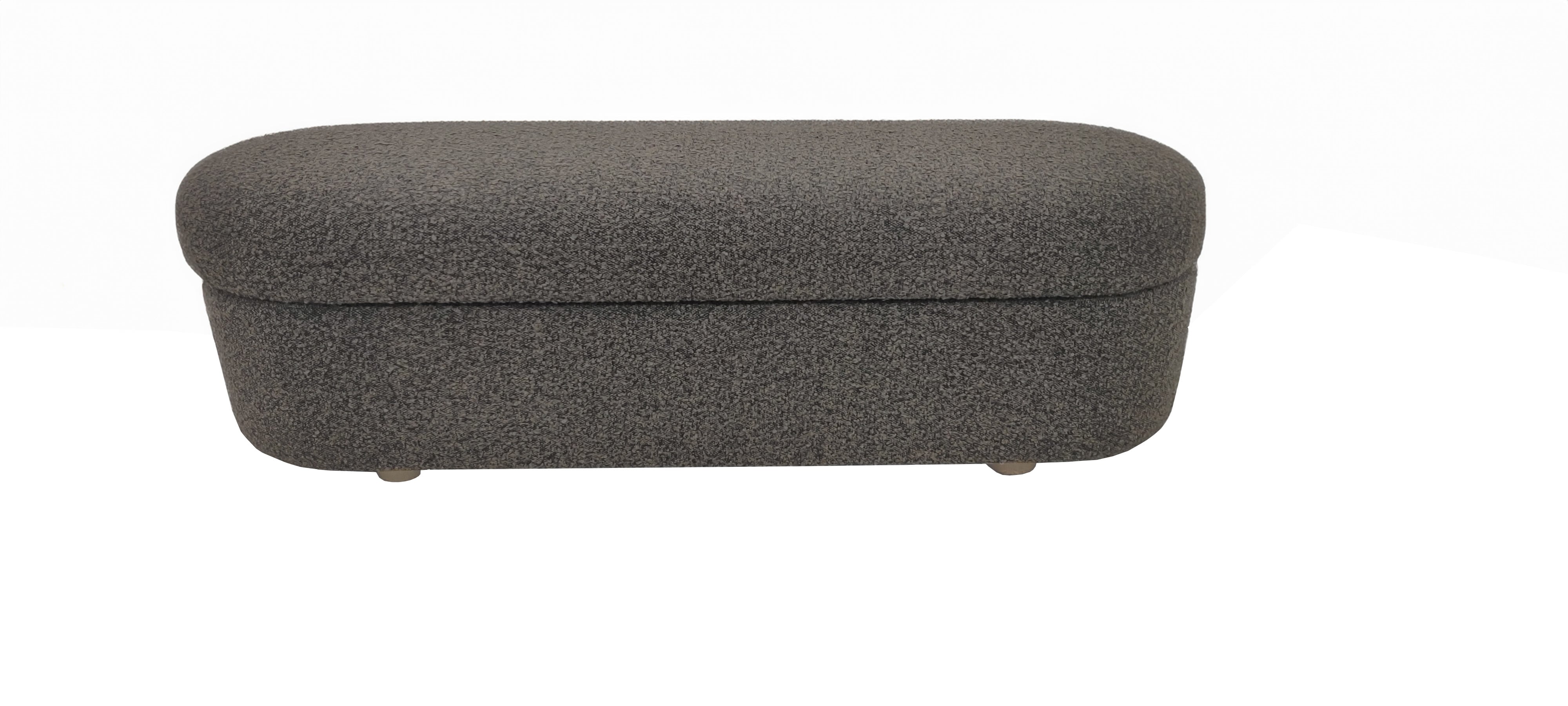 Modus Furniture Virgil Kiki Pumpernickel Upholstered Storage Bench
