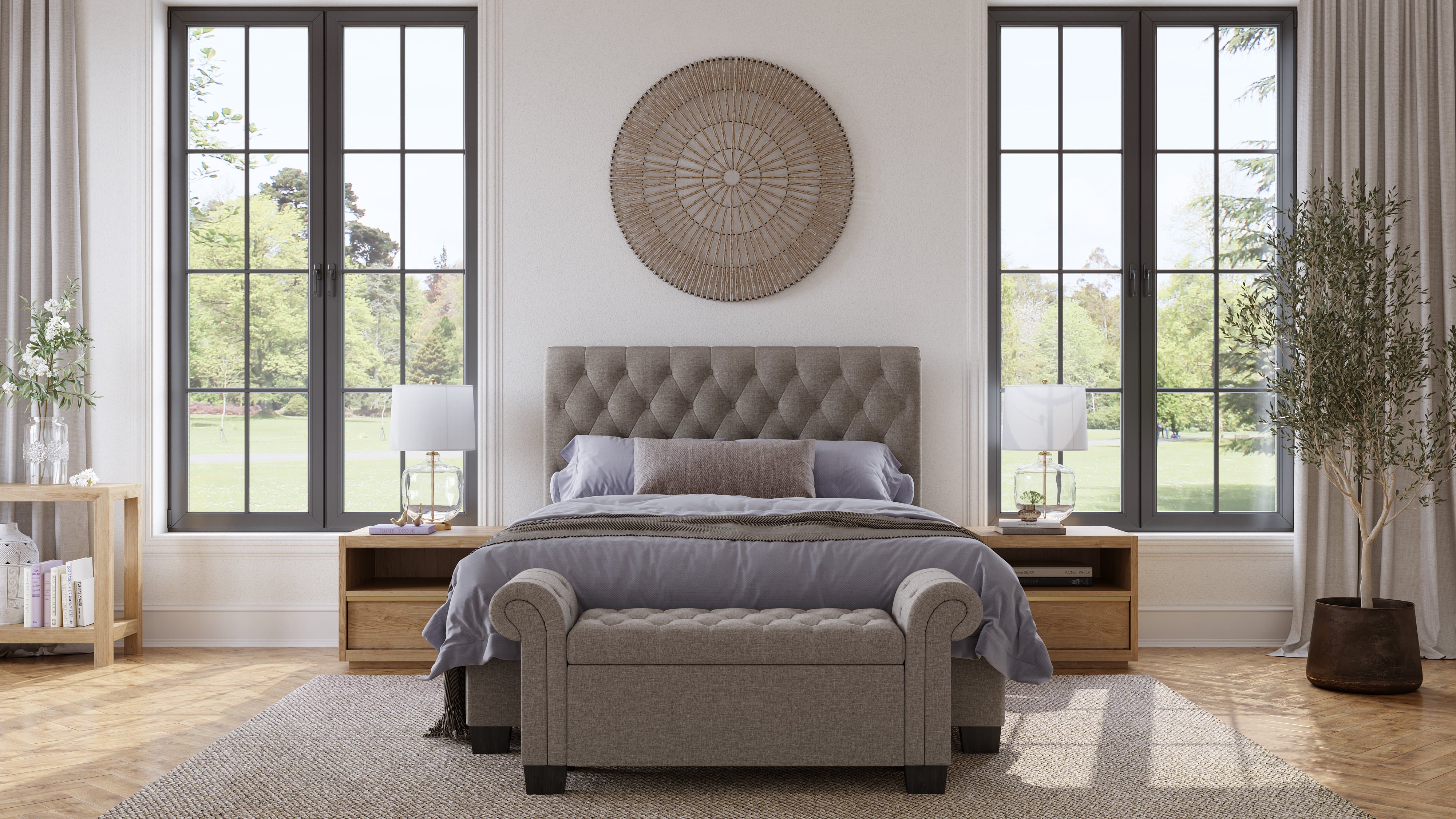 Modus Furniture Geneva Royal Rolled Arm Storage Bench