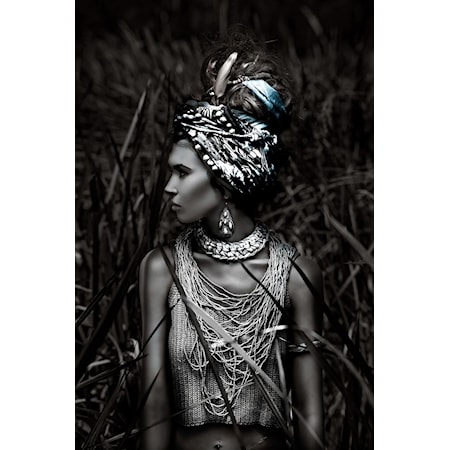 AFRICAN WOMAN GLASS WITH FOIL |
