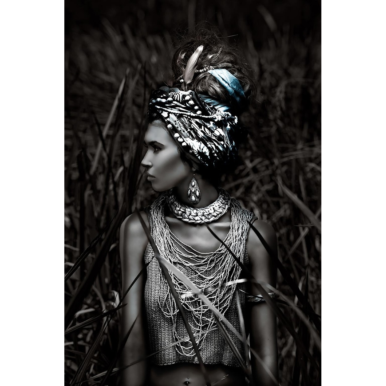 Classy Art Classy Art AFRICAN WOMAN GLASS WITH FOIL |