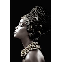 NUBIAN PRINCESS RHINESTONES | 40X60 GLASS ART