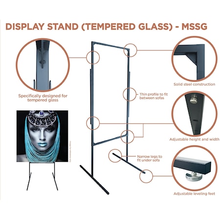 Metal Sofa Stand - Tempered Glass