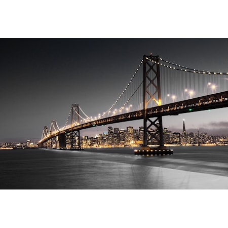 BRIDGE AT NIGHT GLASS ART |