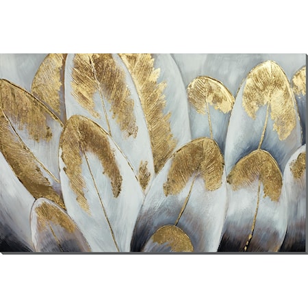 GOLD FEATHERS 47X32 ART |