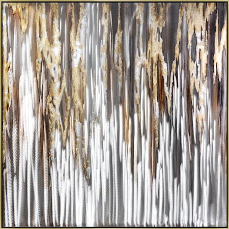 GOLD DRIPS 39X39 ART |