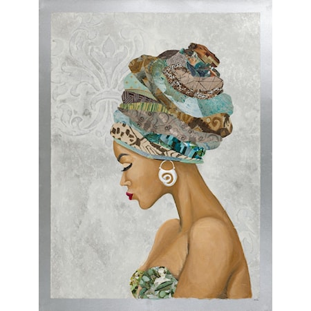 AFRICAN GODDESS ON SILVER | CANVAS WALL ART