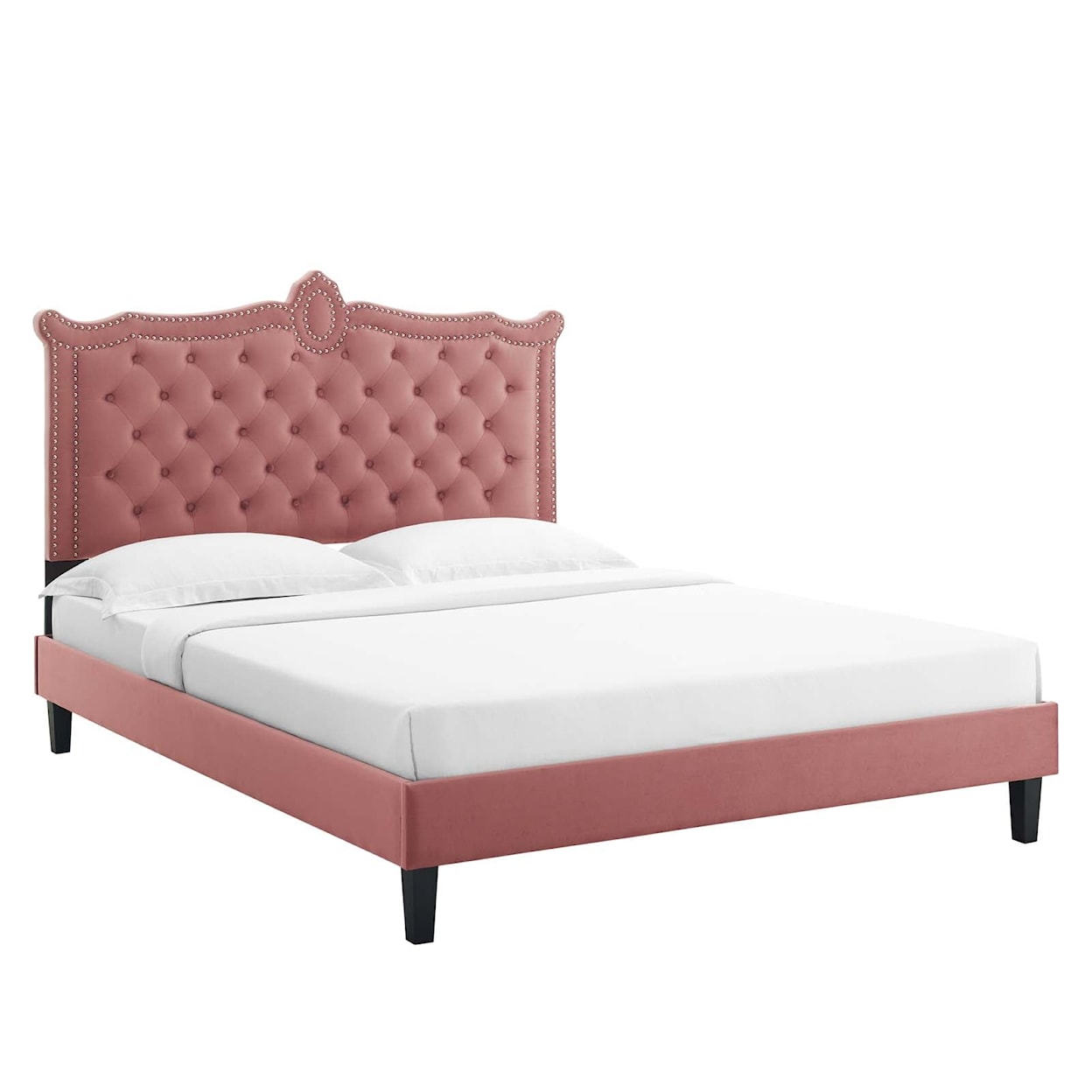 Modway Clara Clara Velvet Queen Platform Bed