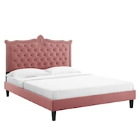 Clara Performance Velvet Queen Platform Bed