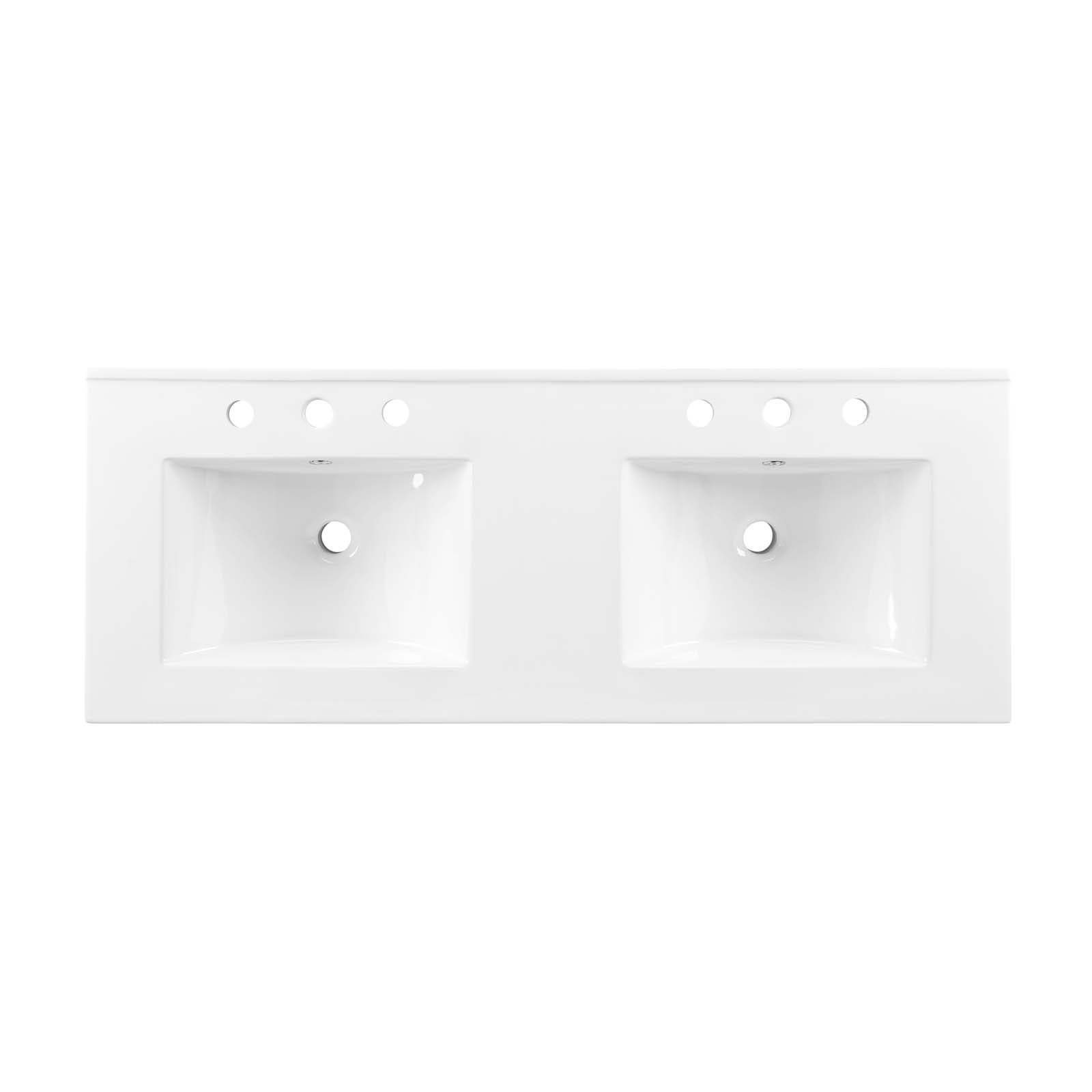 Modway Cayman EEI4376WHI Contemporary Cayman 48" Double Basin Bathroom Sink Value City