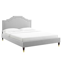 Adelaide Performance Velvet Queen Platform Bed