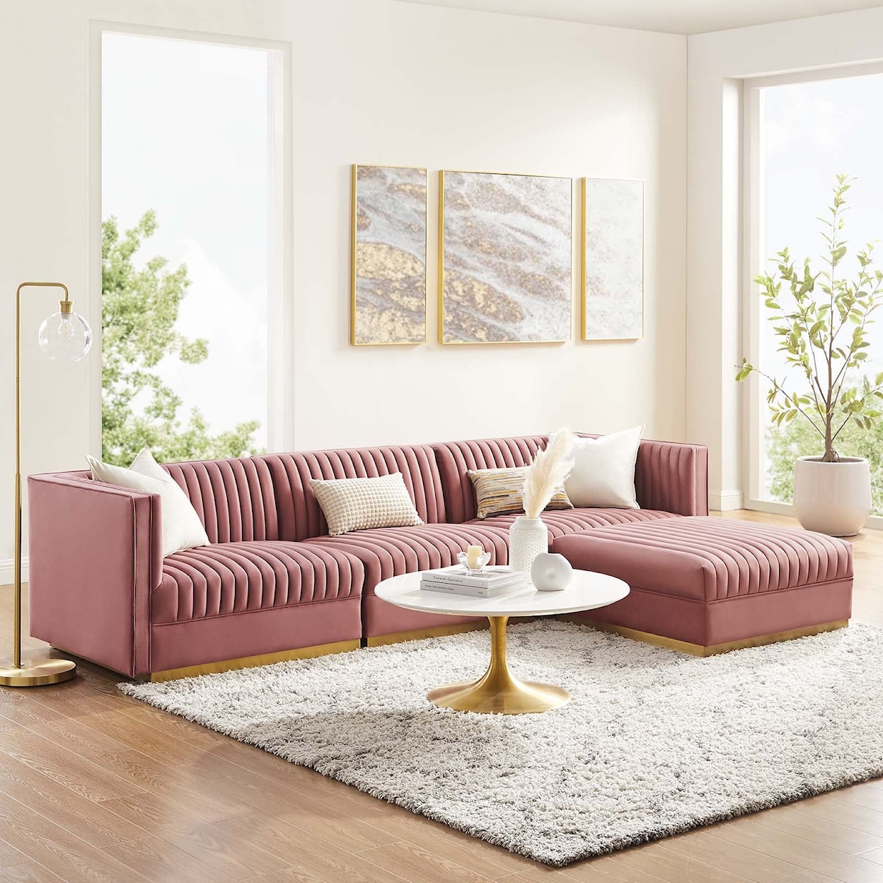 Modway Sanguine 4-Piece Modular Sectional Sofa