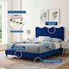 Modway Current Current Velvet Queen Platform Bed