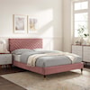 Modway Leah Leah Chevron Velvet Queen Platform Bed