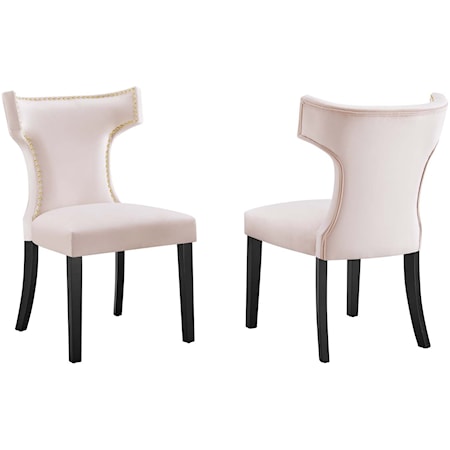 Curve Velvet Dining Chairs - Set of 2