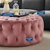 Modway Amour Amour Button Large Round Velvet Ottoman