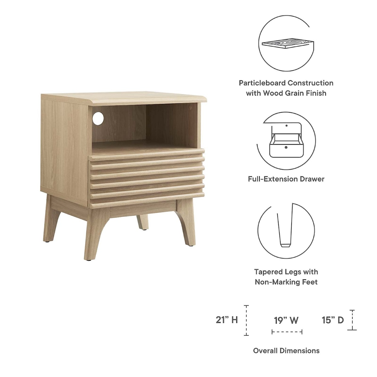 Modway Render Mid-Century Bedside Table