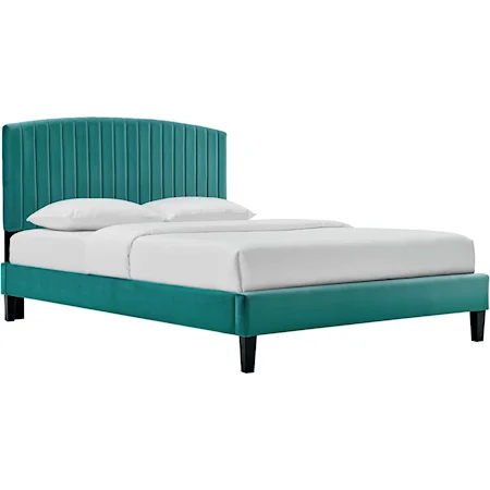 Alessi Velvet Queen Platform Bed