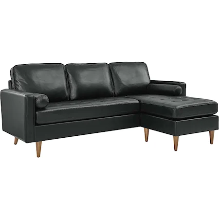 Valour 78" Leather Apartment Sectional Sofa