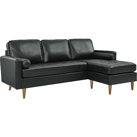 Valour 78" Leather Apartment Sectional Sofa