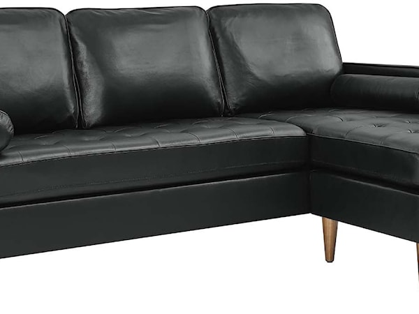 Valour 78" Leather Apartment Sectional Sofa
