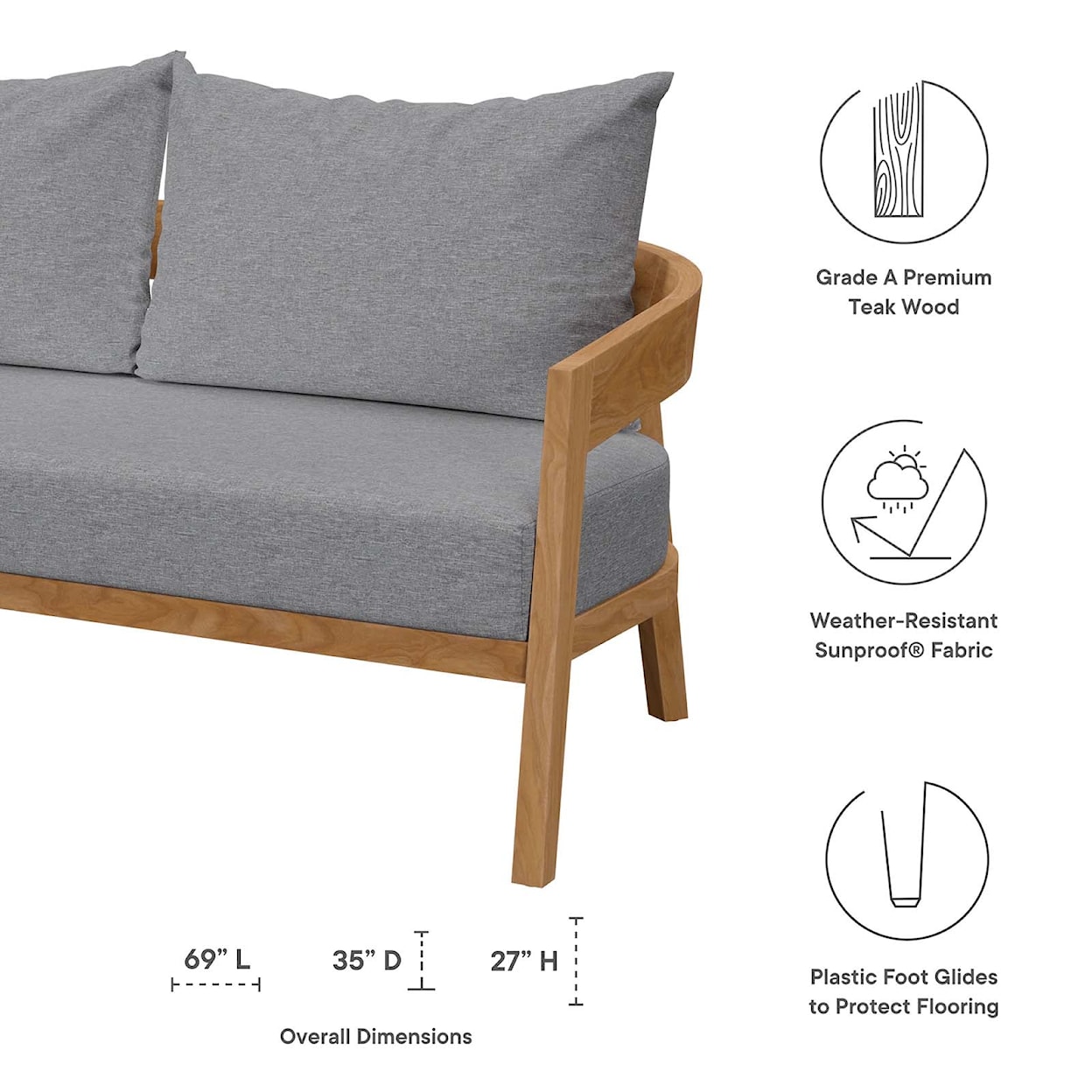 Modway Brisbane Patio Loveseat