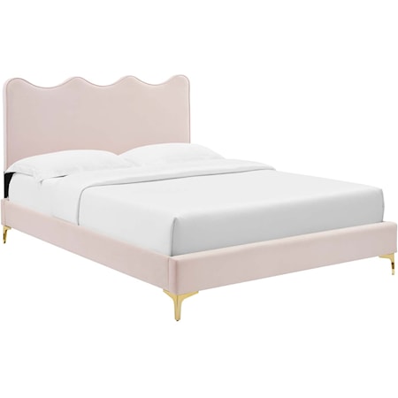 Current Velvet King Platform Bed