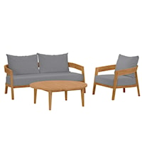 Brisbane 3-Piece Teak Wood Outdoor Patio Outdoor Patio Set