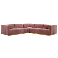 Conjure Channel Tufted Performance Velvet 5-Piece Sectional