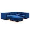 Modway Sanguine 5-Piece Right-Facing Modular Sectional Sofa