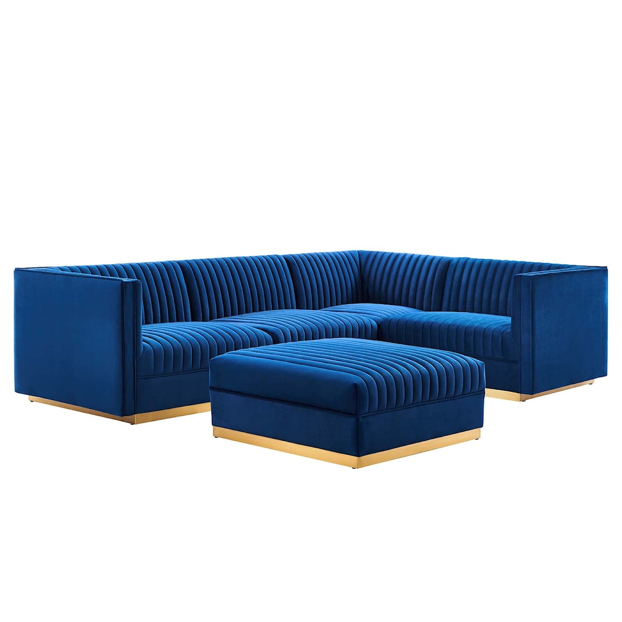 Modway Sanguine 5-Piece Right-Facing Modular Sectional Sofa