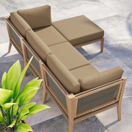 Outdoor Patio 4-Piece Sectional Sofa