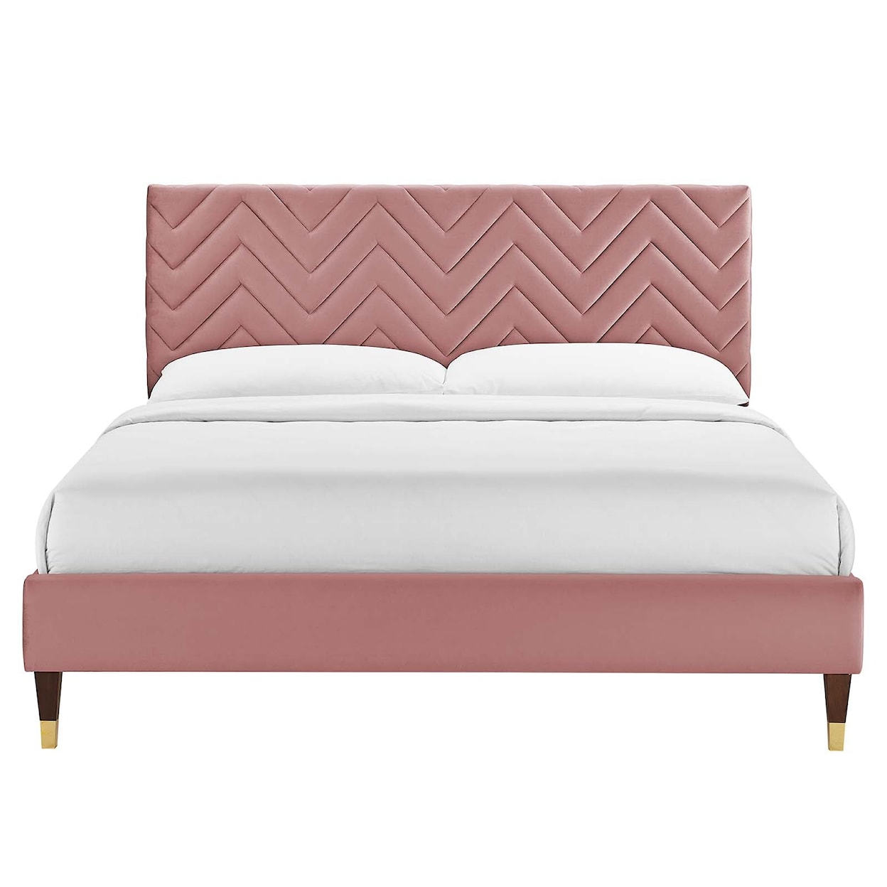 Modway Leah Leah Chevron Velvet King Platform Bed