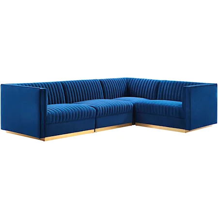 4-Piece Right-Facing Modular Sectional Sofa