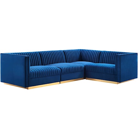 4-Piece Right-Facing Modular Sectional Sofa