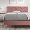 Modway Leah Leah Chevron Velvet Twin Platform Bed