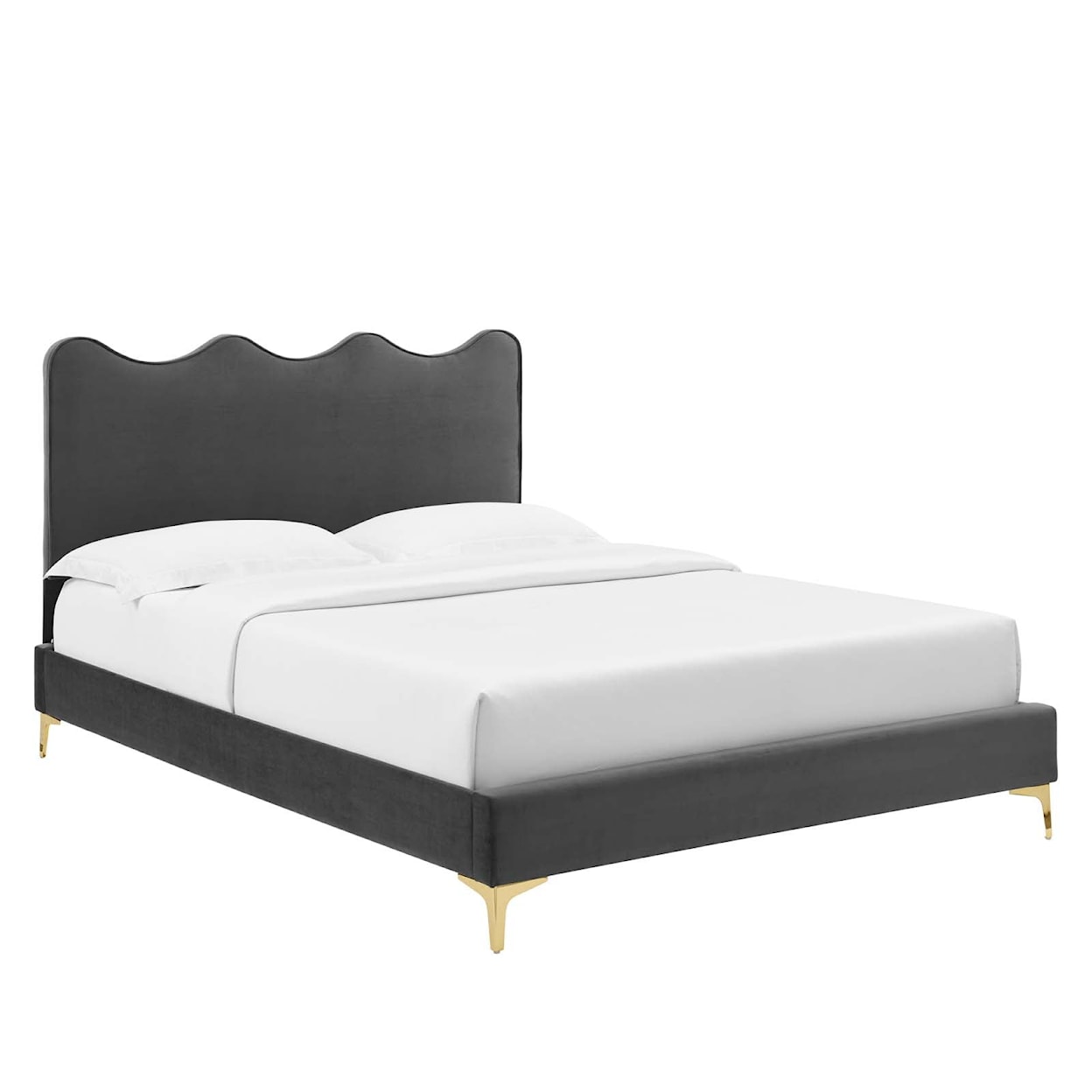 Modway Current Current Velvet King Platform Bed