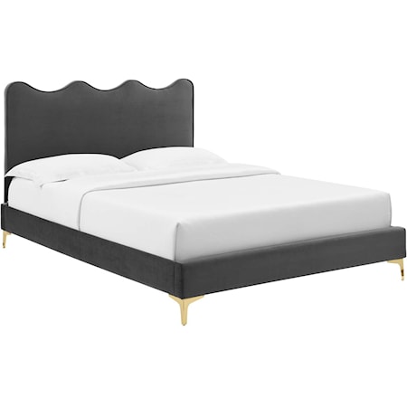 Current Velvet King Platform Bed