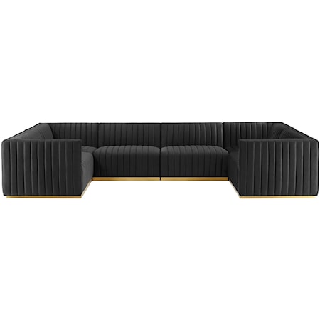 Velvet 6-Piece U-Shaped Sectional