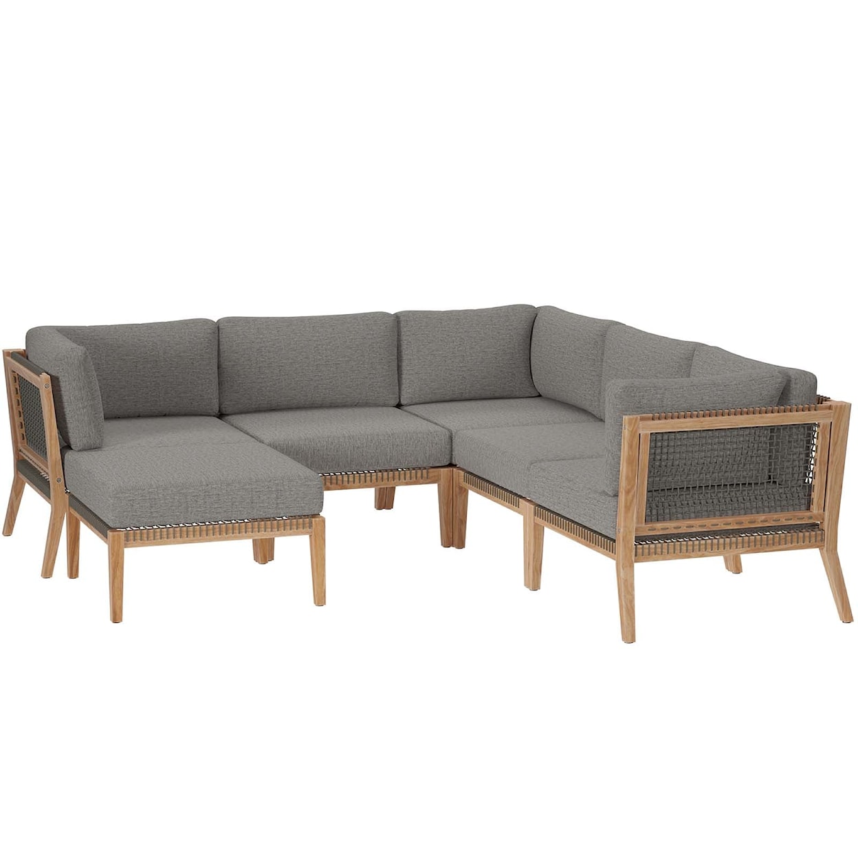 Modway Clearwater Outdoor Patio 6-Piece Sectional Sofa