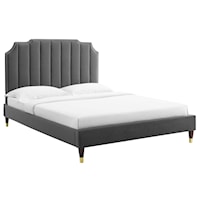 Colette Full Performance Velvet Platform Bed