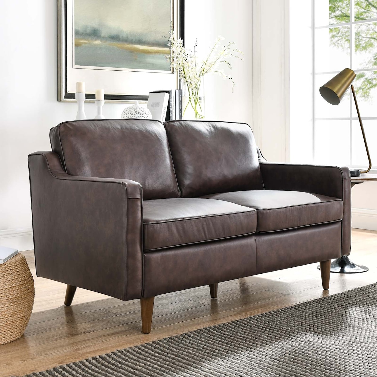 Modway Impart Impart Genuine Leather Loveseat