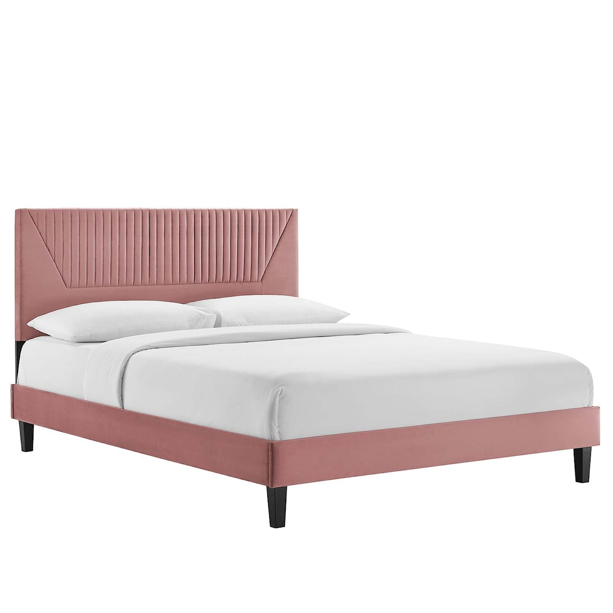 Modway Yasmine Yasmine Channel Velvet King Platform Bed