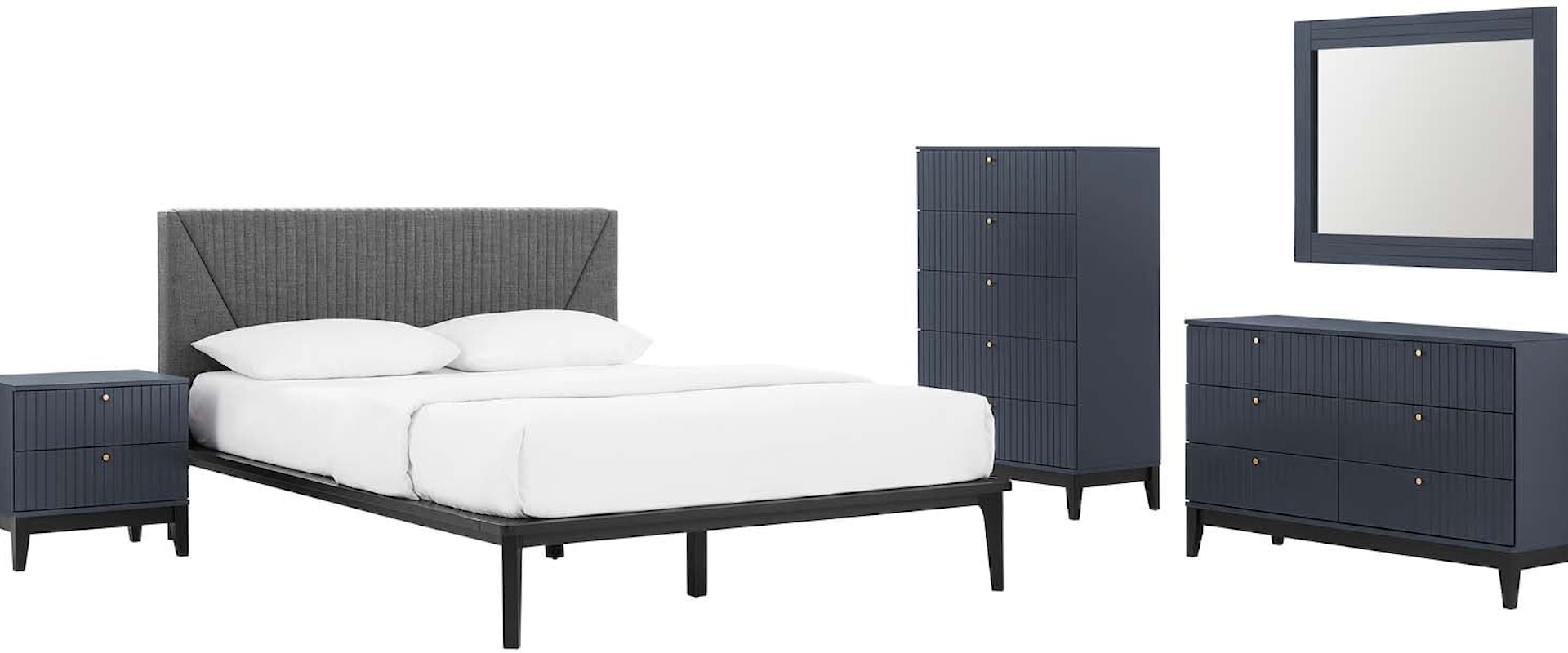Dakota 5 Piece Upholstered Bedroom Set